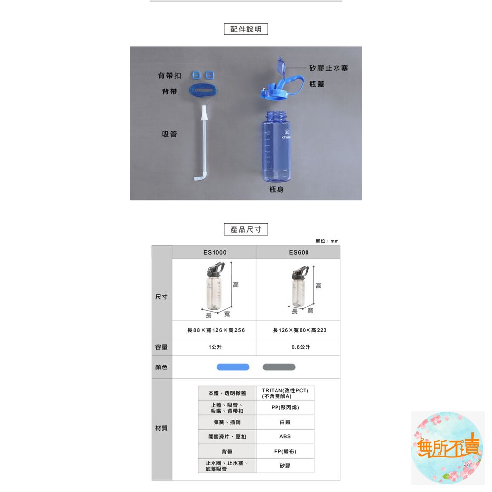 聯府 太空站吸管水壺0.6L ES-600-圖片-1