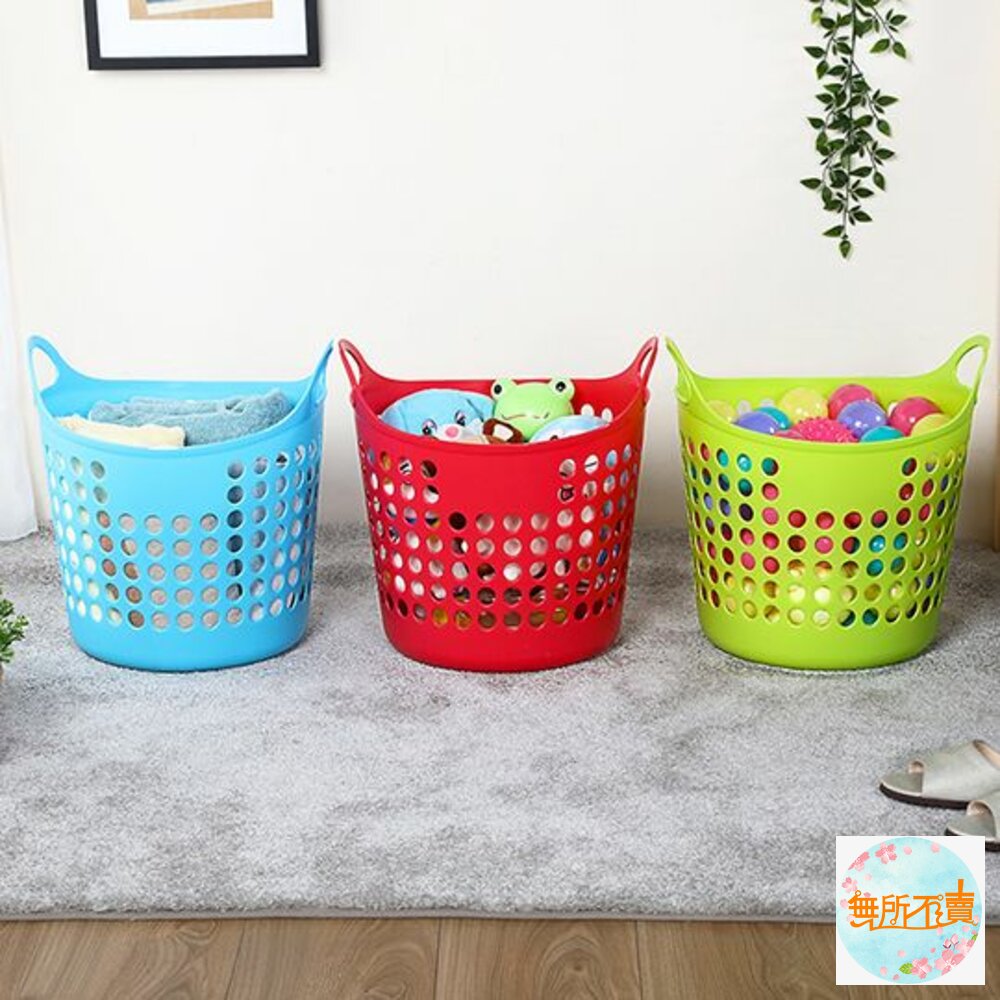 聯府 圓型EVA置物籃(小) F-04 洗衣籃-圖片-2