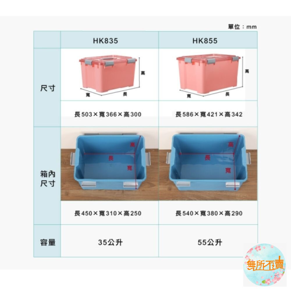 KEYWAY BEST手提收納箱55L附輪HK-855-圖片-5