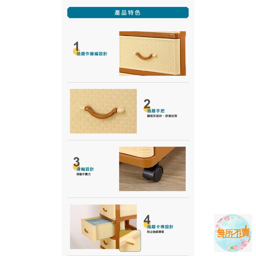 KEYWAY 聯府佐藤層櫃(附輪) 整理櫃-圖片-3