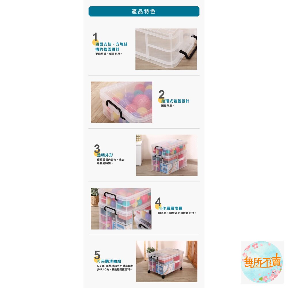 KEYWAY 透明強固型掀蓋整理箱21L收納箱K-031-圖片-1