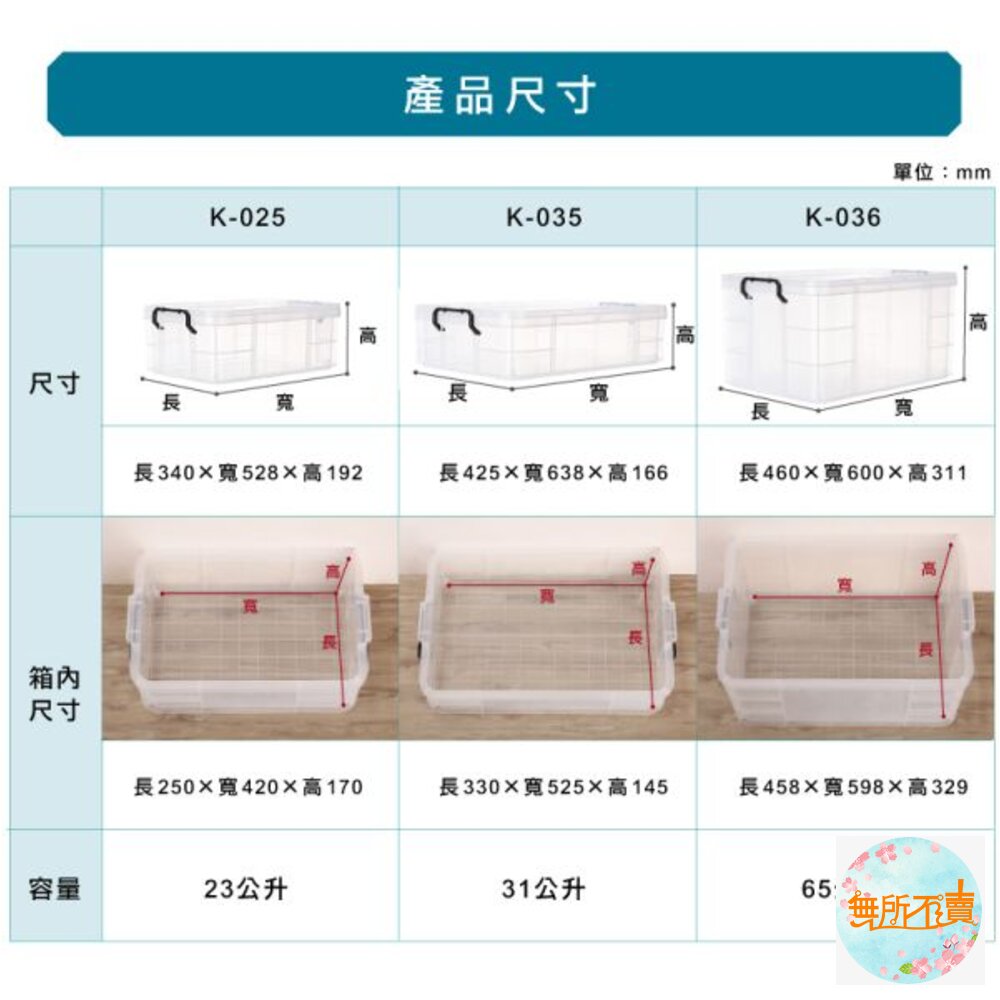KEYWAY 透明強固型掀蓋整理箱65L收納箱K-036-圖片-4