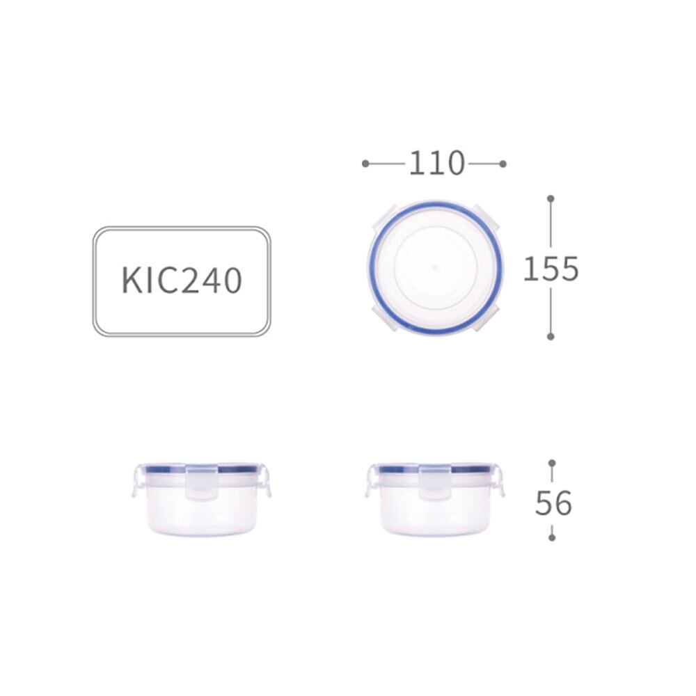 KEYWAY-KIC240-聯府 天廚圓型保鮮盒 KIC-240 環扣密封盒不外漏 附蓋 可超取 樂扣盒 密封盒 副食品 240ml