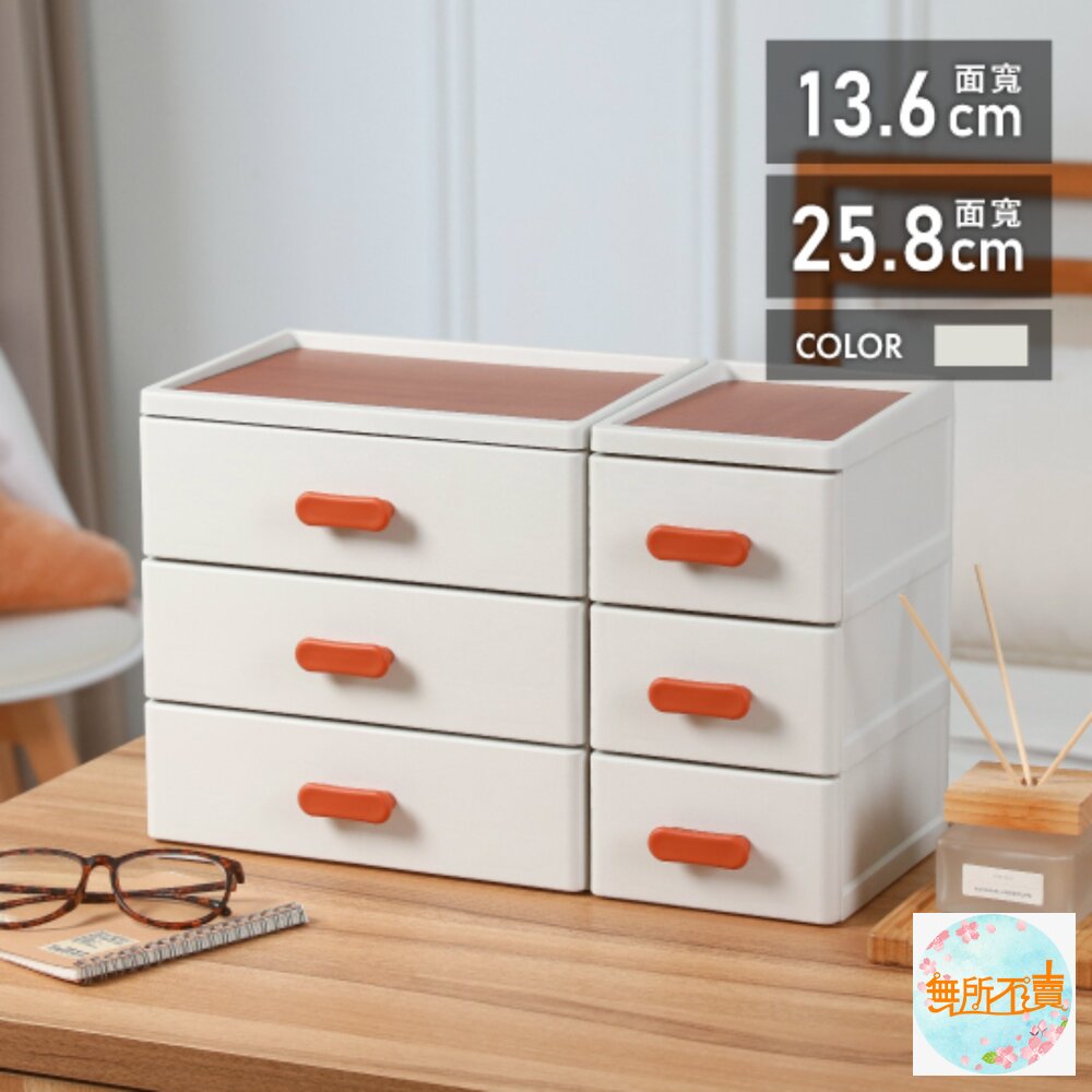  聯府 KM時尚桌上收納盒 (三層)KM1059(S)KM1060 (M)