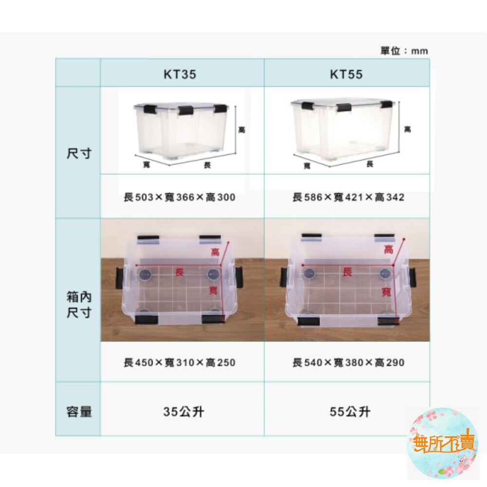 KEYWAY Fine透明防潮整理箱35L附輪 KT-35 收納箱-圖片-2