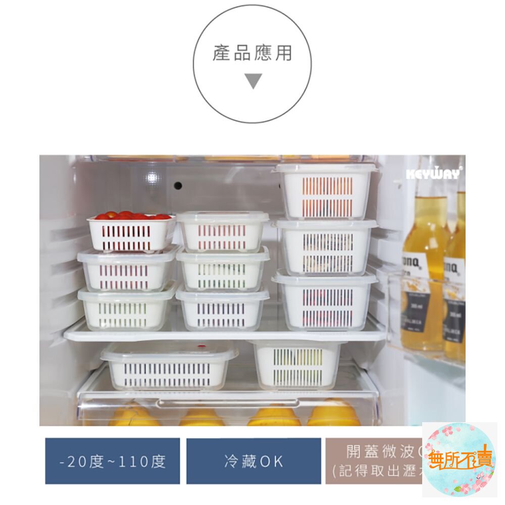 台灣製KEYWAY聯府 小廚師保鮮盒:長型890ML/方型970ML 瀝水保鮮盒 可微波冷凍-圖片-2