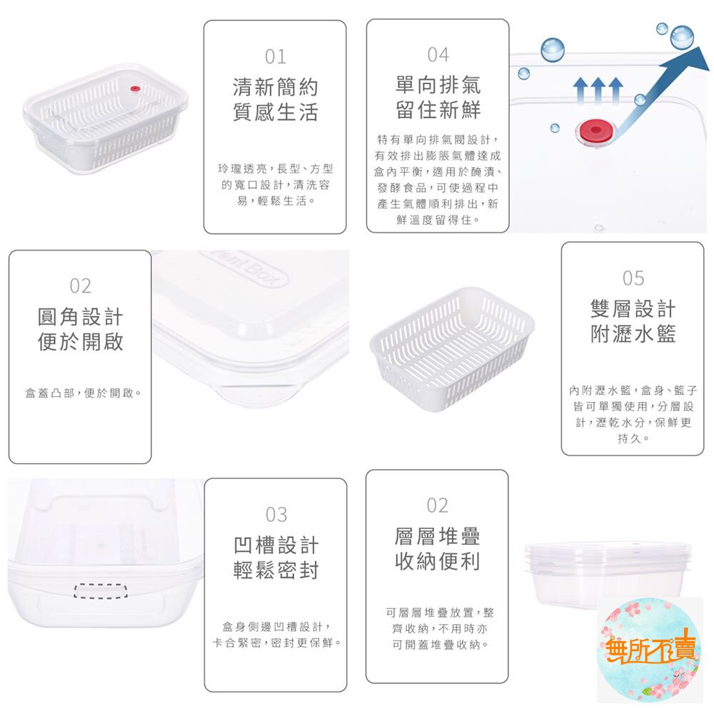 台灣製KEYWAY聯府 小廚師保鮮盒:長型890ML/方型970ML 瀝水保鮮盒 可微波冷凍-圖片-4