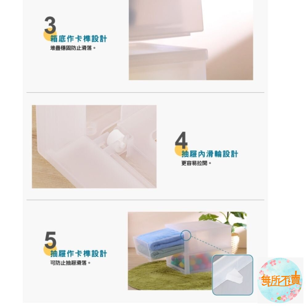 MIT 無印LF-0085透明抽屜整理箱(單個):43L 收納箱-圖片-2