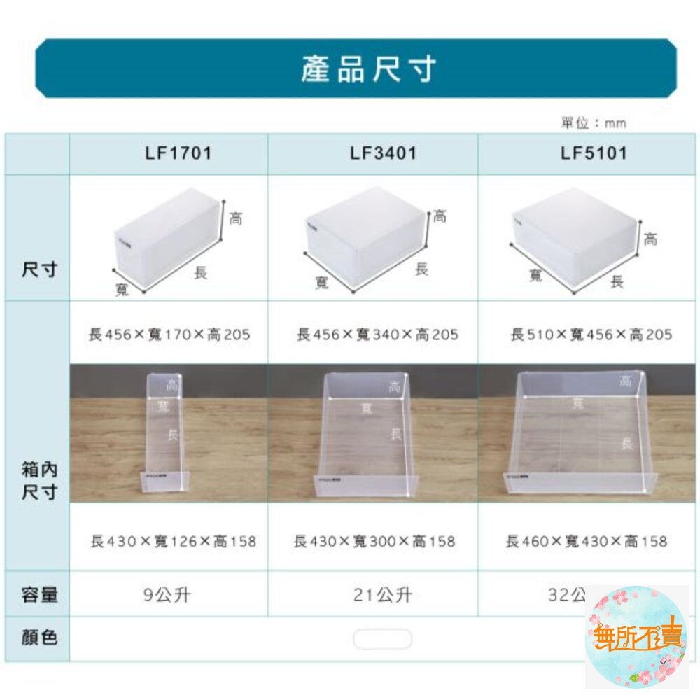 MIT 無印LF-1701透明抽屜整理箱 單個 9L-圖片-1