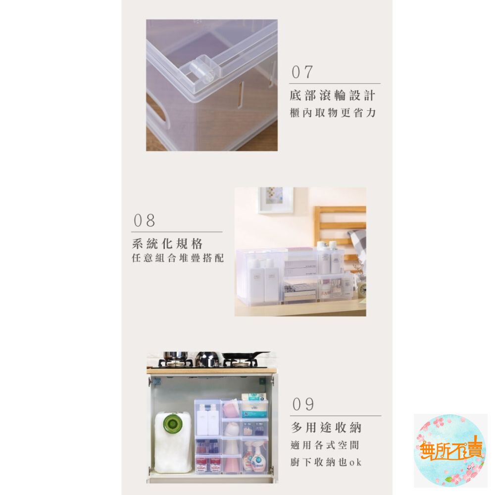 聯府 Fine隔板整理盒附輪(中)LF-2003-圖片-5