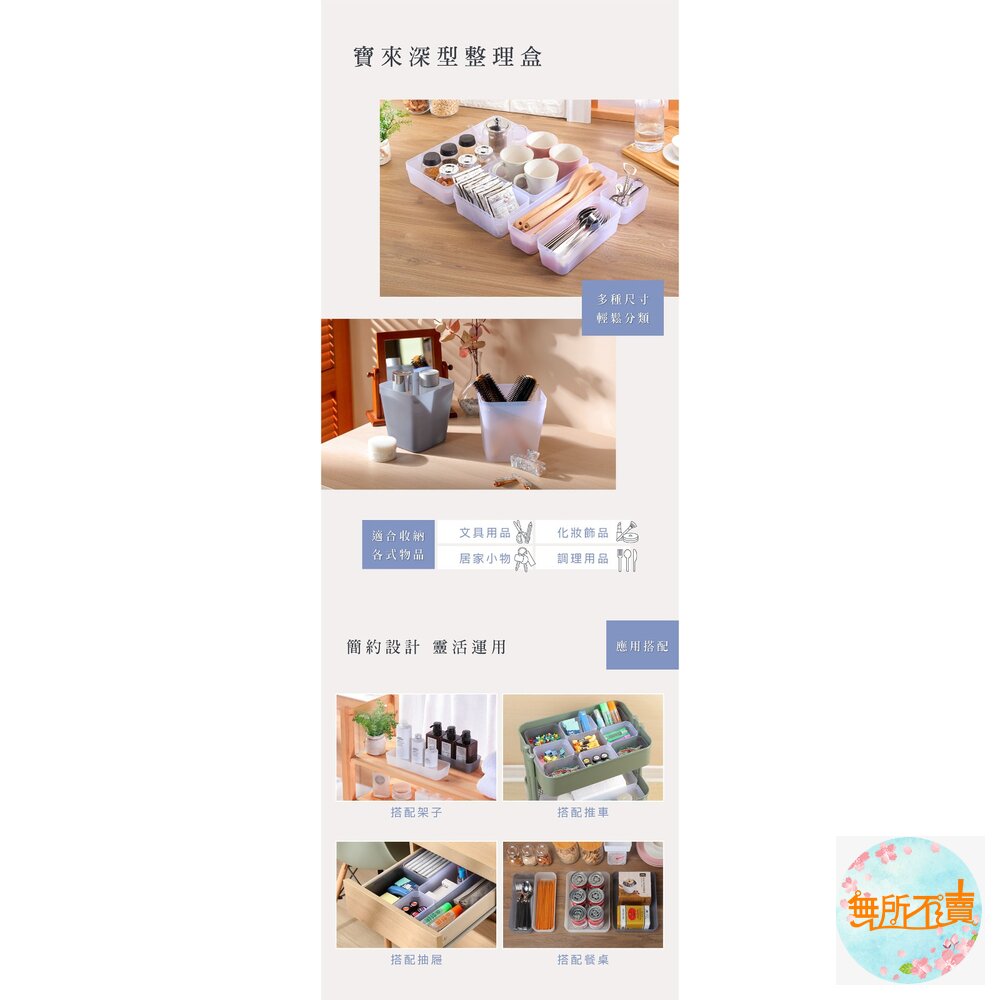 聯府 寶來2號深型整理盒 小物收納盒-圖片-1