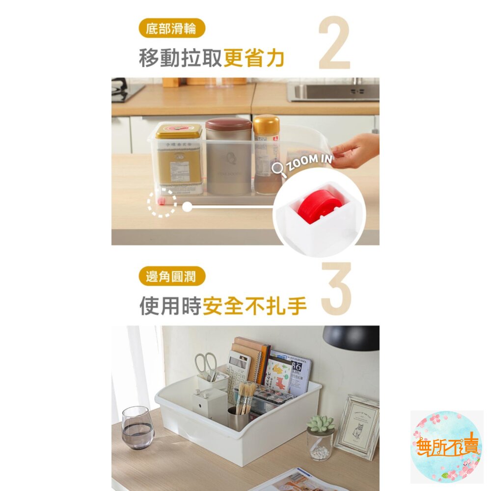 聯府 廚房收納盒:透明L/白色XL 整理盒 餐具盒 滑輪整理籃 瓶罐收納 堆疊收納-圖片-7