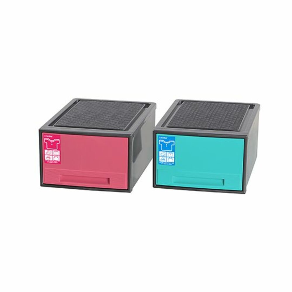 KEYWAY-R20201-聯府 馬卡龍抽屜整理箱 20L 藍/粉 R20201/R20202