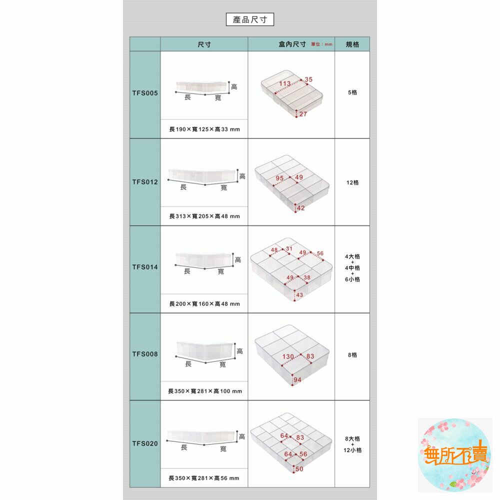 聯府 看的見14格收納盒 TFS014-圖片-3