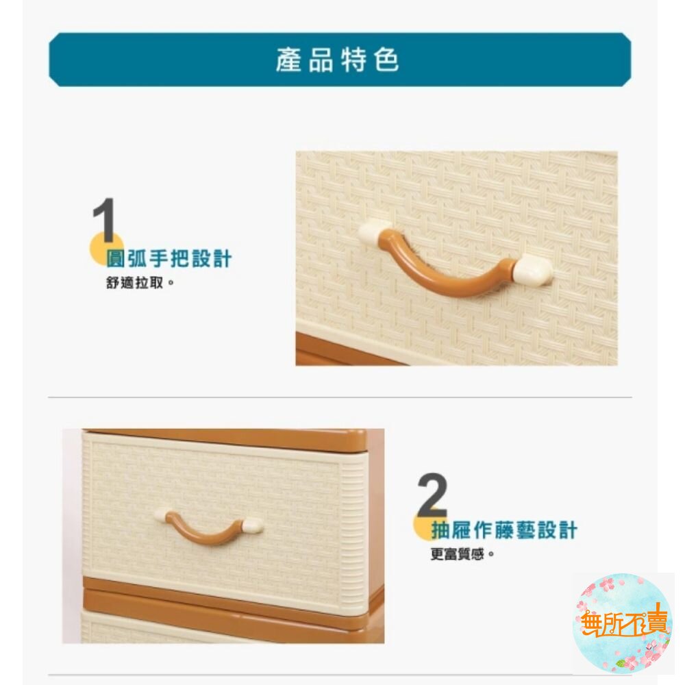 聯府 仿藤編抽屜整理箱 J-735 18L-圖片-4