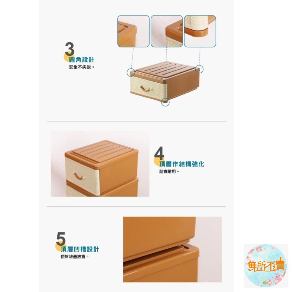聯府 仿藤編抽屜整理箱 J-735 18L-圖片-5