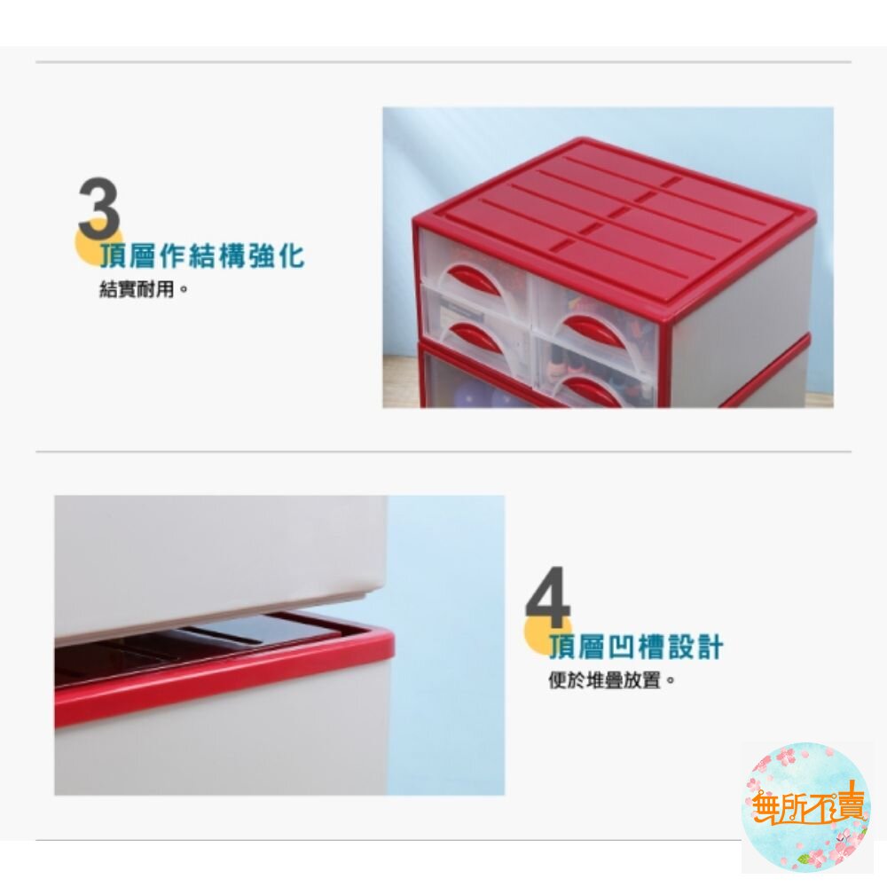 聯府 抽屜整理箱 K0982 雙抽分格抽屜整理箱32L-圖片-2