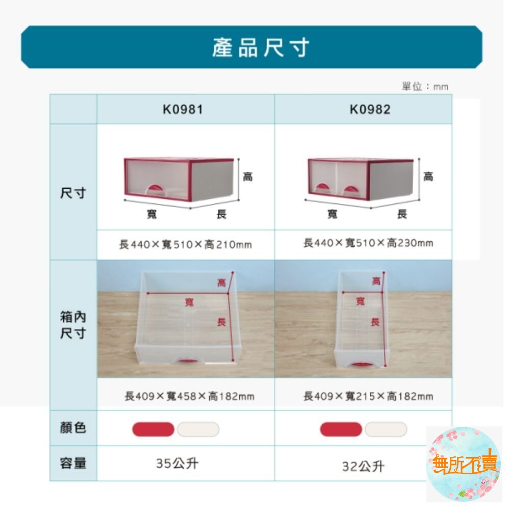聯府 抽屜整理箱 K0982 雙抽分格抽屜整理箱32L-圖片-3