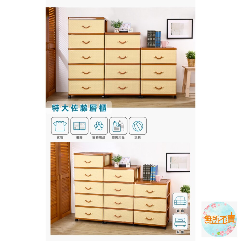 台灣製  聯府 KEYWAY特大寬型佐藤層櫃(附輪) 封面照片