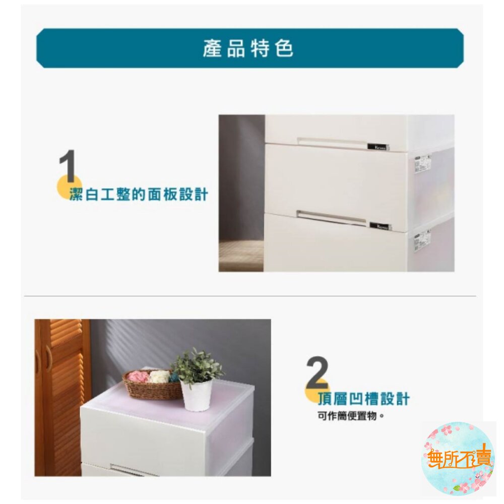 聯府 平板43L抽屜整理箱1入LF-0091-圖片-3