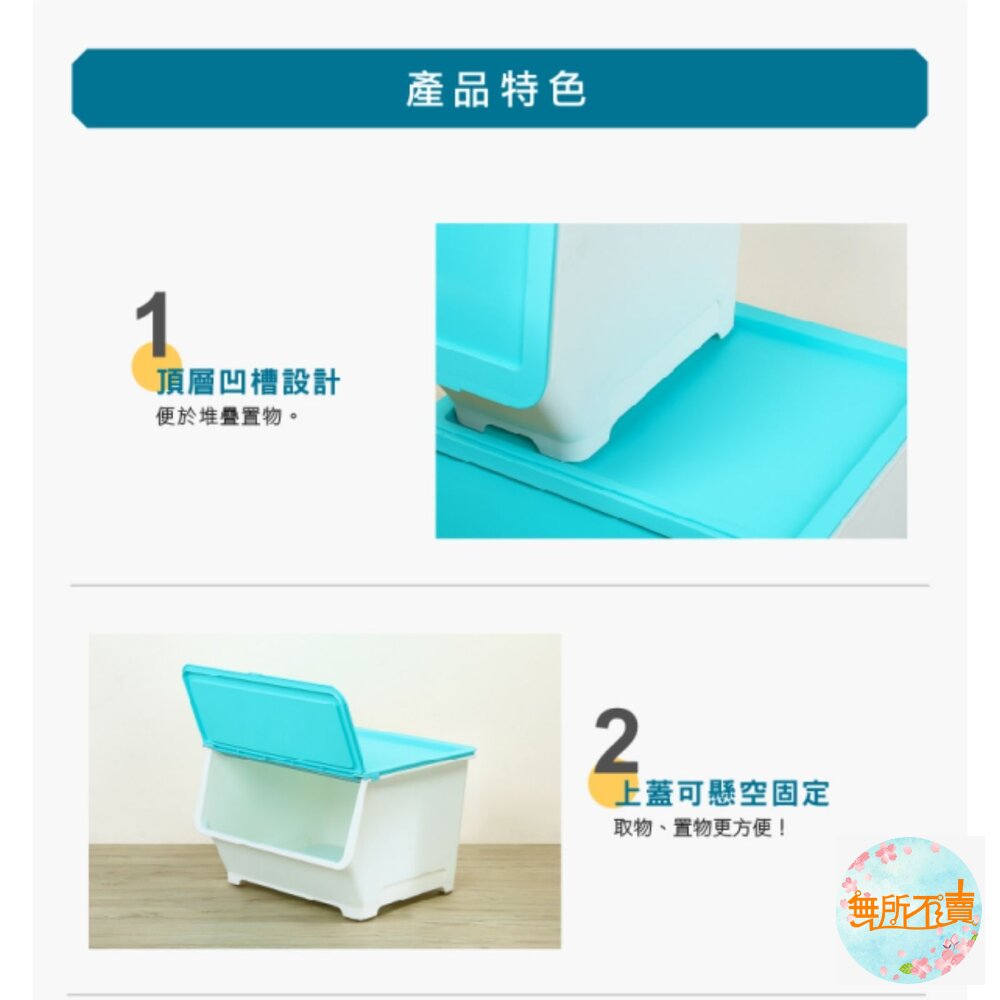 聯府 LV-600前開式30L整理箱 藍-圖片-1
