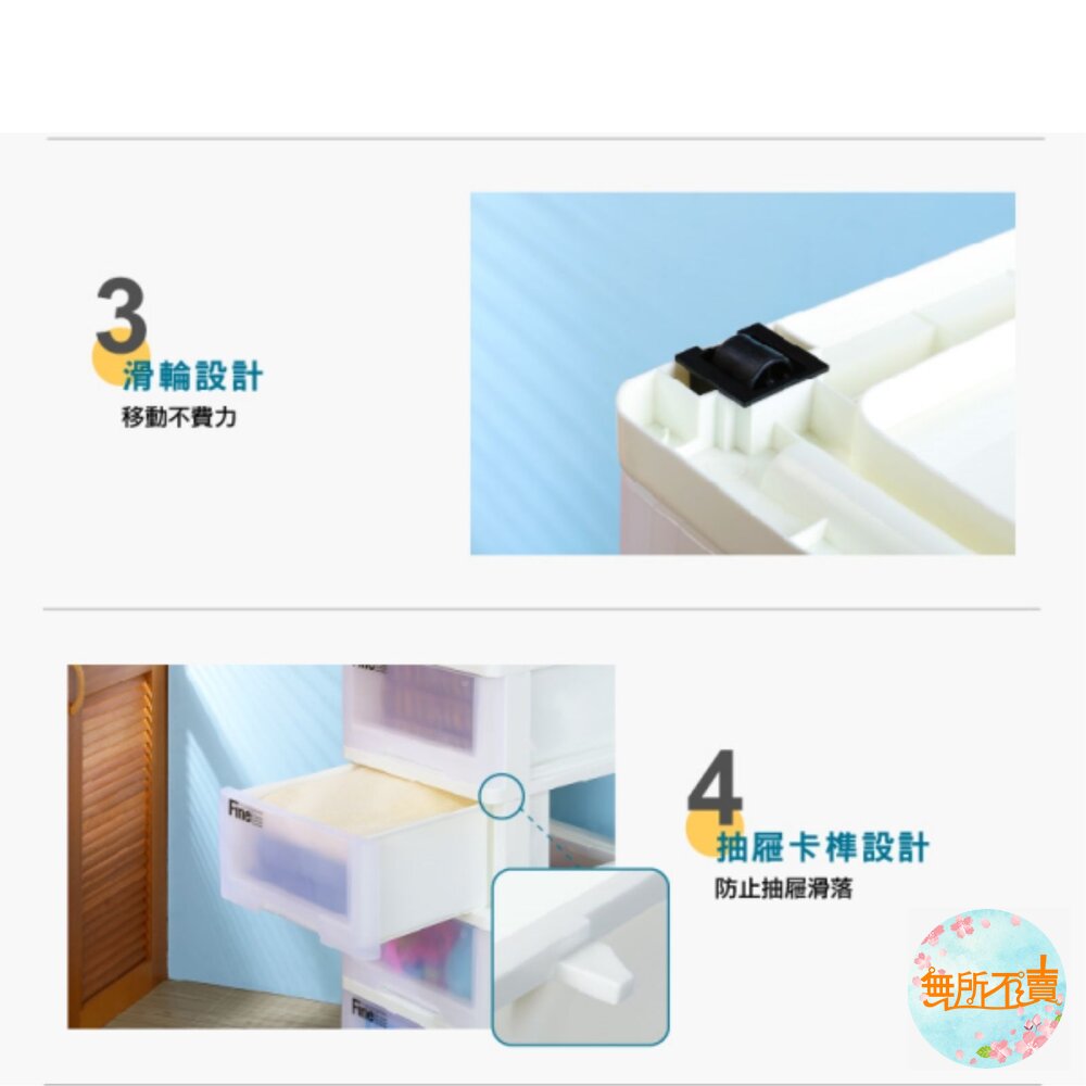 MIT 透明SQ-940特大聚寶四層櫃附輪138L-圖片-3