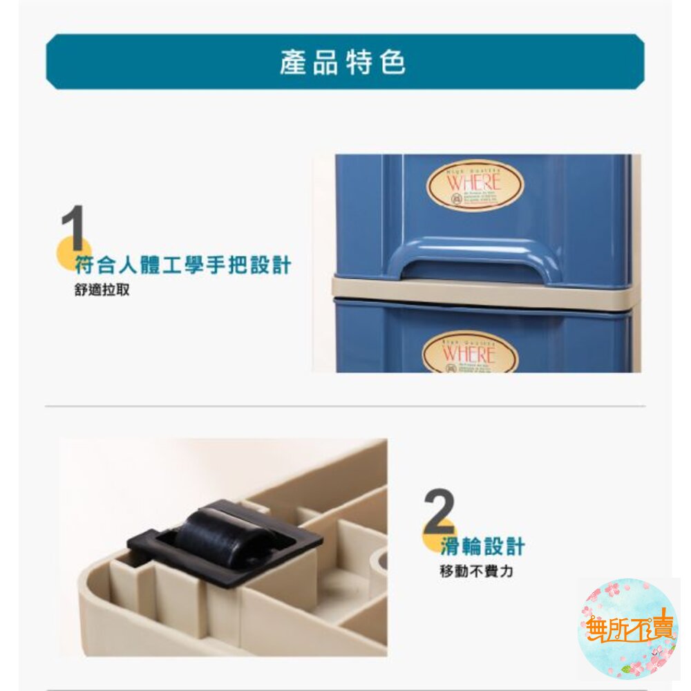 KEYWAY T-50附輪五層櫃175L-圖片-1