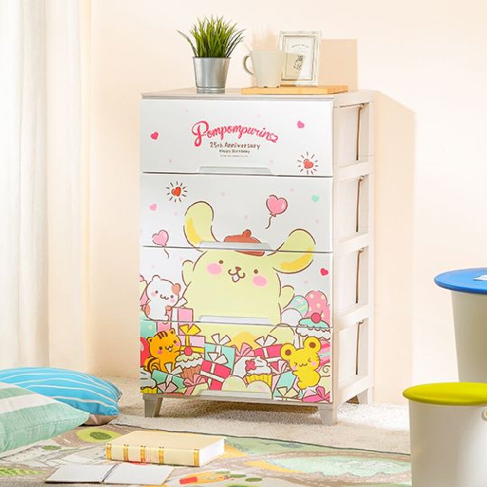 Keyway-UPN00181-KEYWAY 布丁狗寬型四層置物櫃120L-禮物款  兒童收納櫃  免運