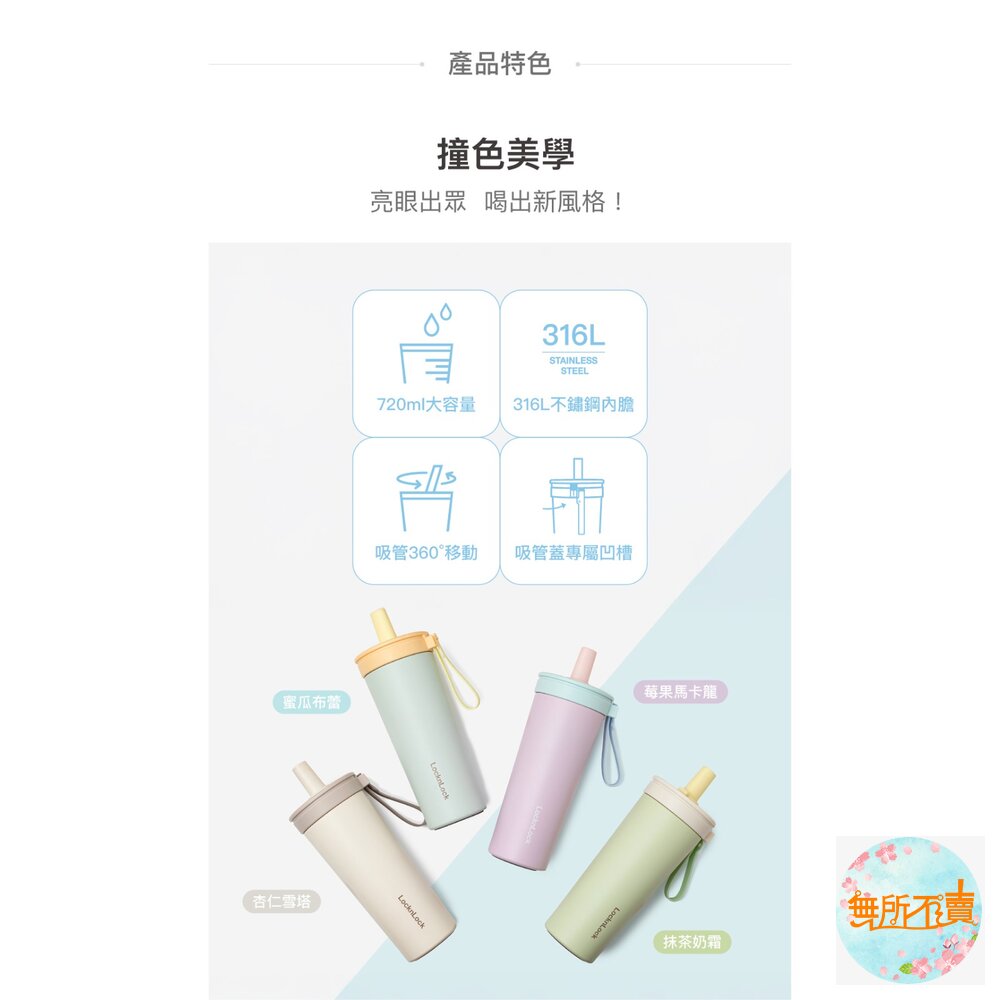 樂扣樂扣嚼對FUN飲不鏽鋼吸管杯買就送杯刷/720ml/莓果馬卡龍(LHC4341BPUP)/抹茶奶霜(LHC4341Y-圖片-6