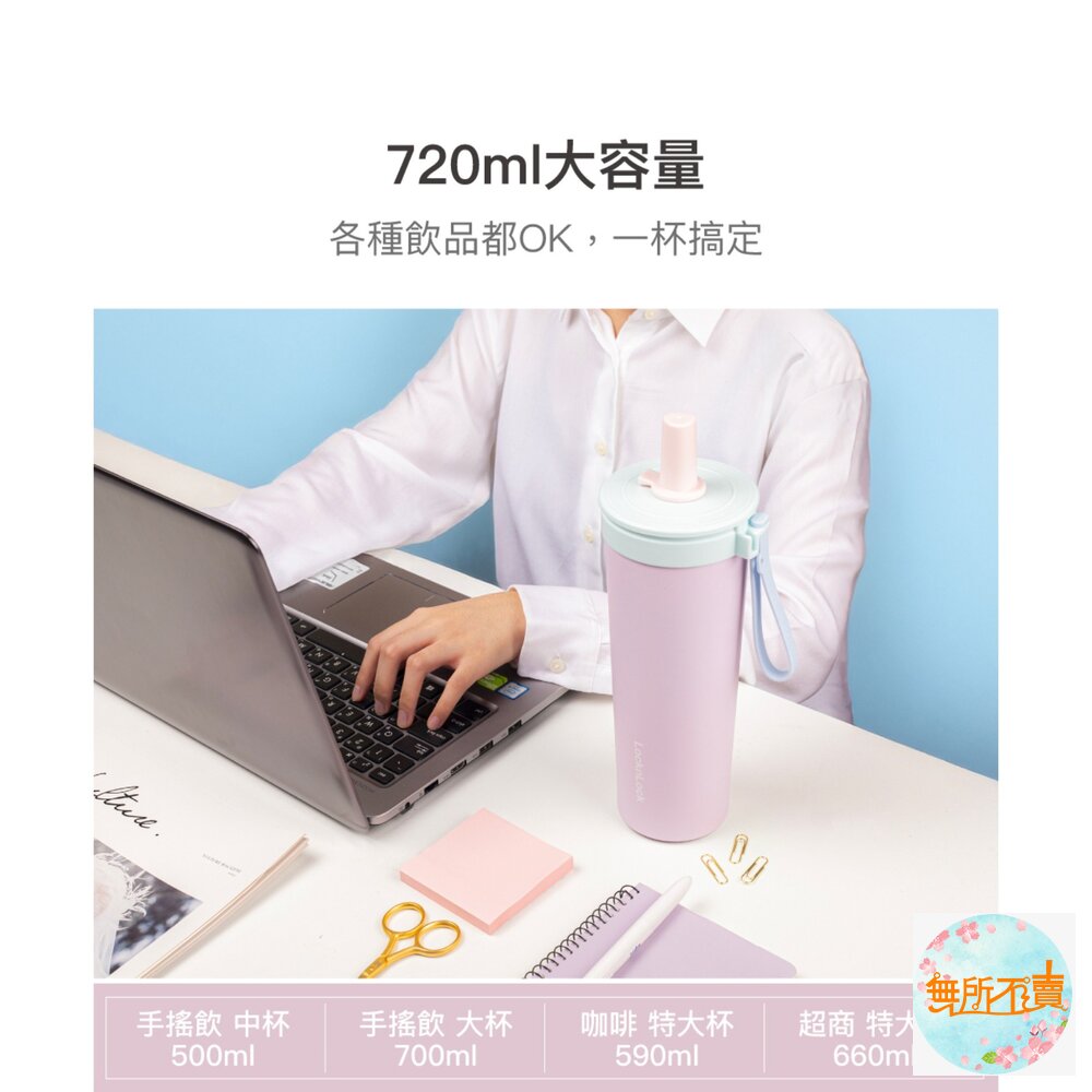 樂扣樂扣嚼對FUN飲不鏽鋼吸管杯買就送杯刷/720ml/莓果馬卡龍(LHC4341BPUP)/抹茶奶霜(LHC4341Y-圖片-7