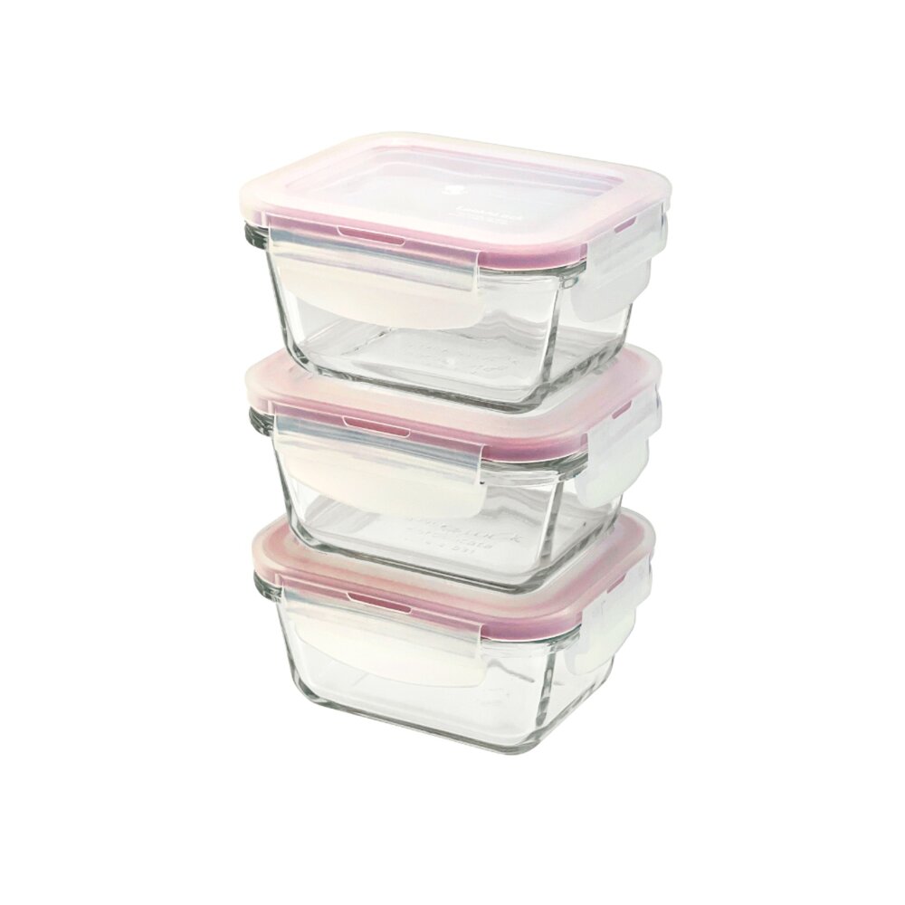 LLG414SC31-樂扣樂扣第二代耐熱玻璃保鮮盒方形160ML/3入組