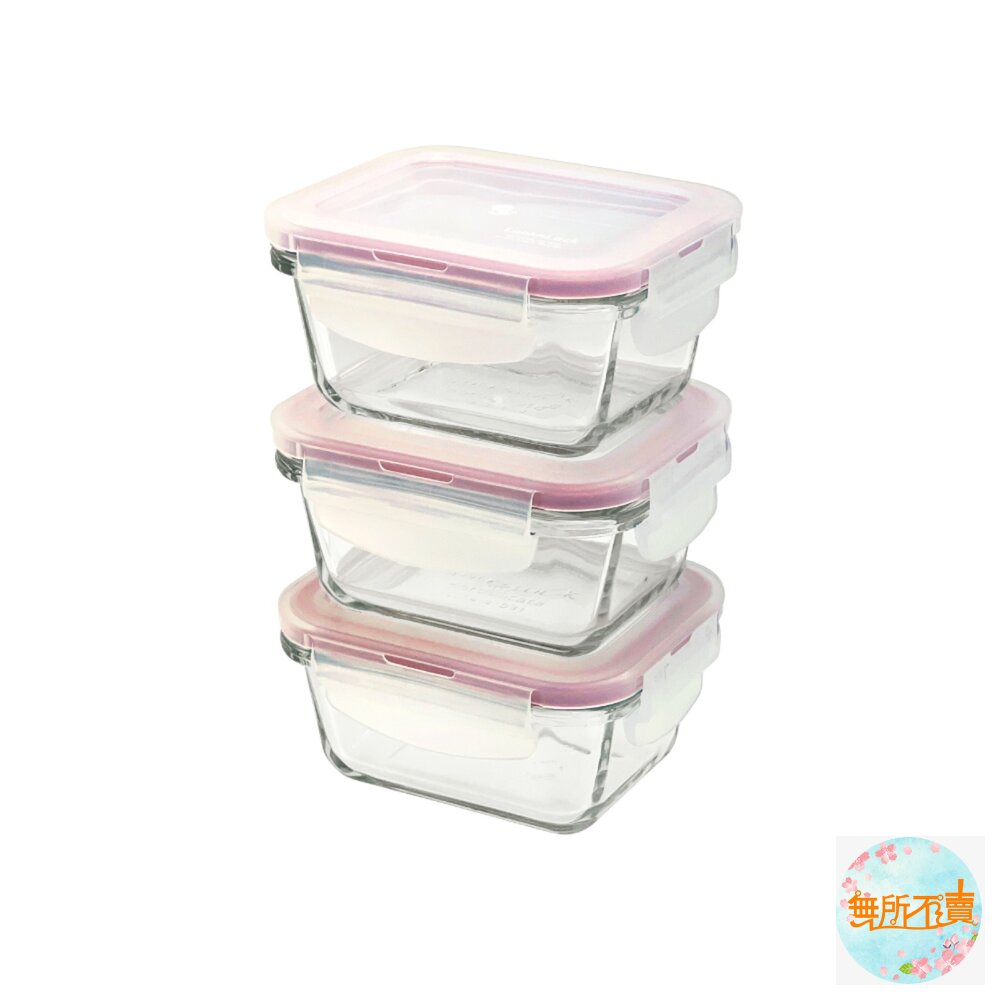 樂扣樂扣第二代耐熱玻璃保鮮盒方形160ML/3入組