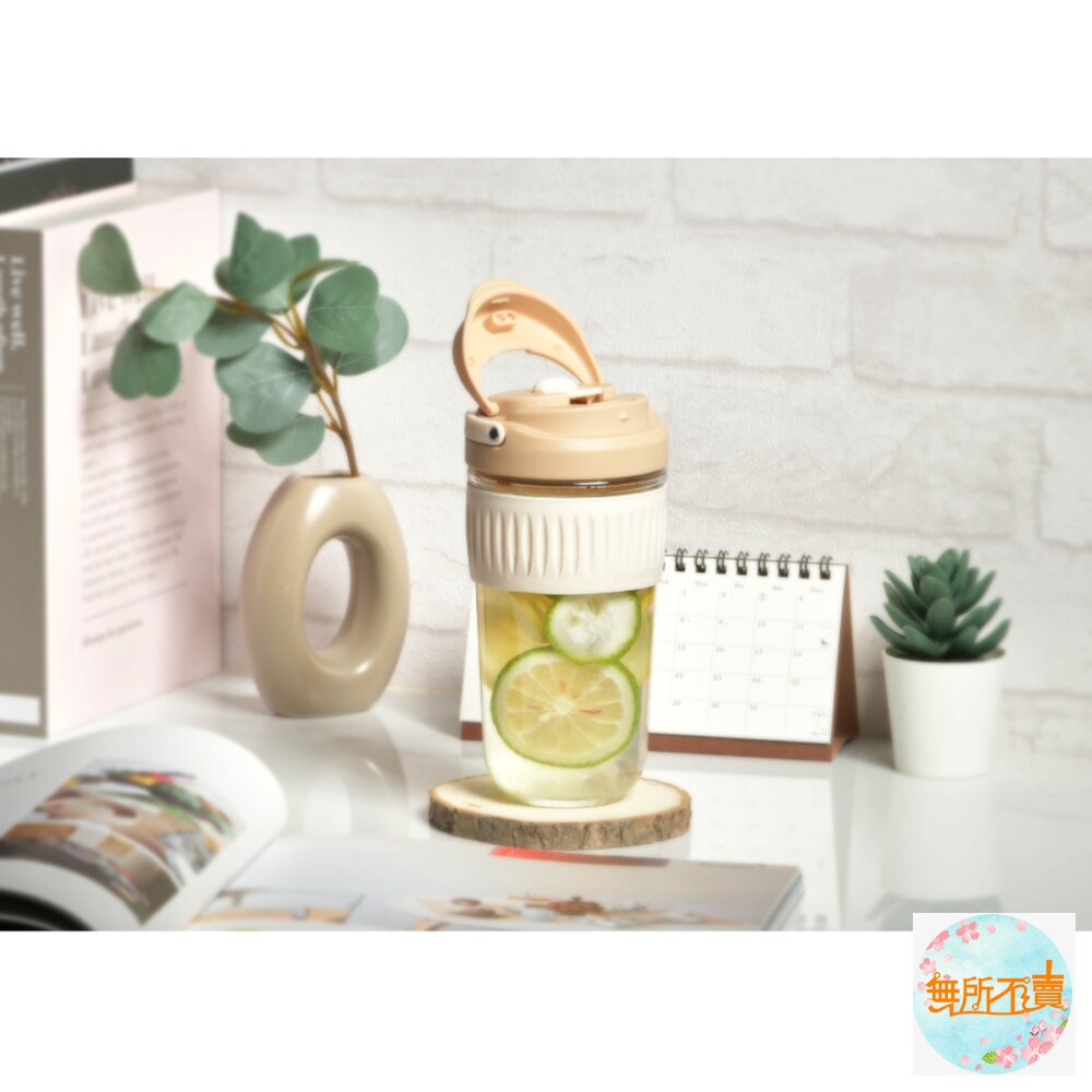 樂扣清新手提耐熱玻璃隨行杯500ml-青草綠/迷幻紫(LLG616)