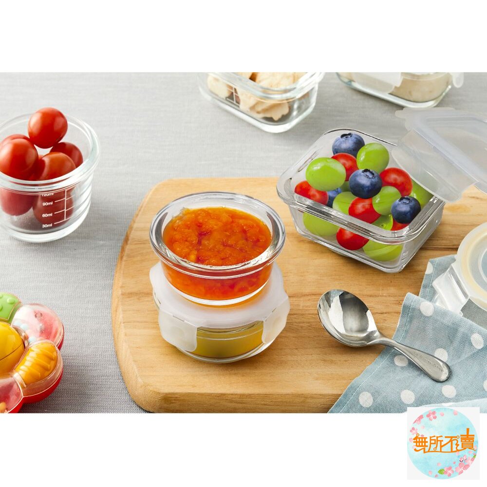 樂扣樂扣第二代耐熱玻璃保鮮盒圓形130ML/3入組/粉-圖片-4