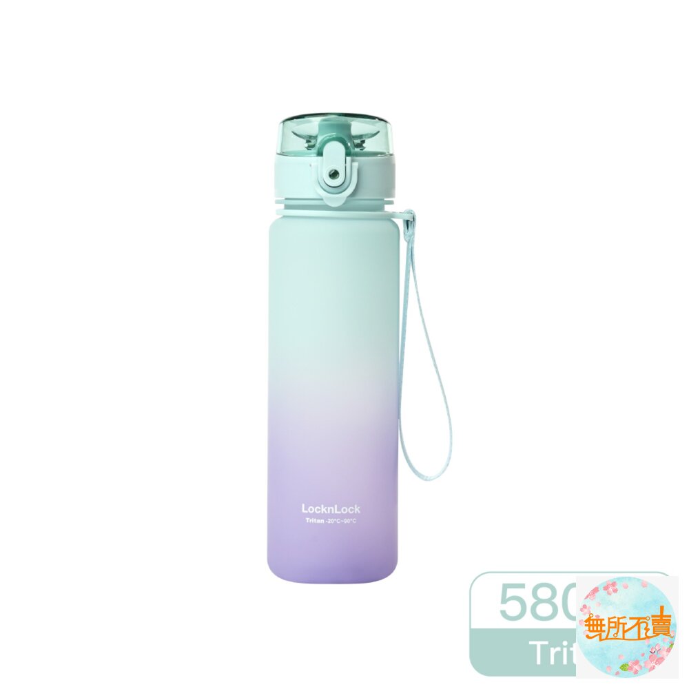 樂扣樂扣夢幻漸層Tritan水壺580ml-藍紫風鈴草/粉色繡球花/青綠小雛菊-圖片-3
