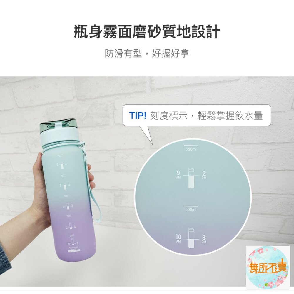樂扣樂扣夢幻漸層Tritan水壺580ml-藍紫風鈴草/粉色繡球花/青綠小雛菊-圖片-6