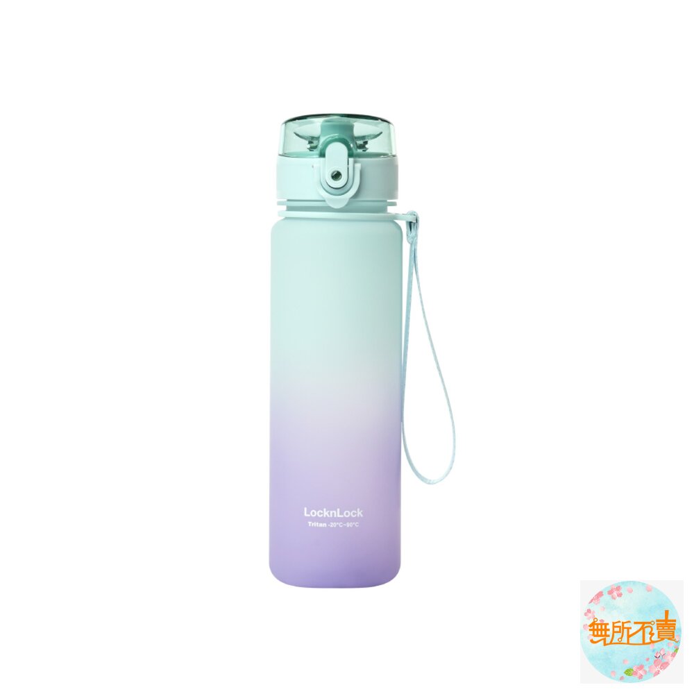LOCK-ABF541-樂扣樂扣夢幻漸層Tritan水壺580ml-藍紫風鈴草/粉色繡球花/青綠小雛菊