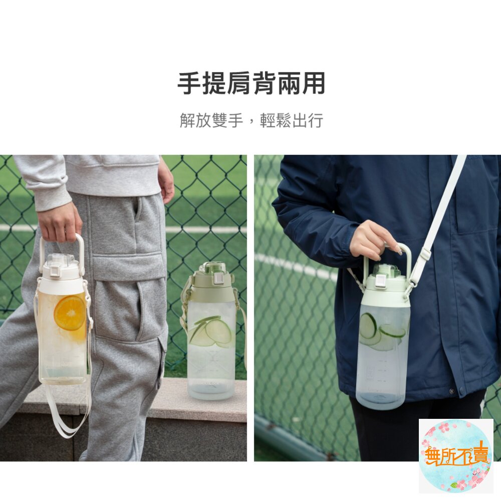 樂扣樂扣Tritan大容量背帶水壺2L嫩芽綠/純淨白嬰兒藍(ABF752)-圖片-11