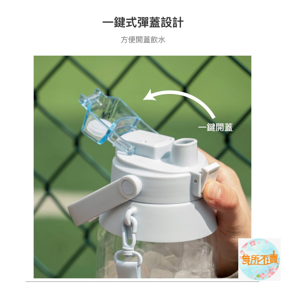 樂扣樂扣Tritan大容量背帶水壺2L嫩芽綠/純淨白嬰兒藍(ABF752)-圖片-7