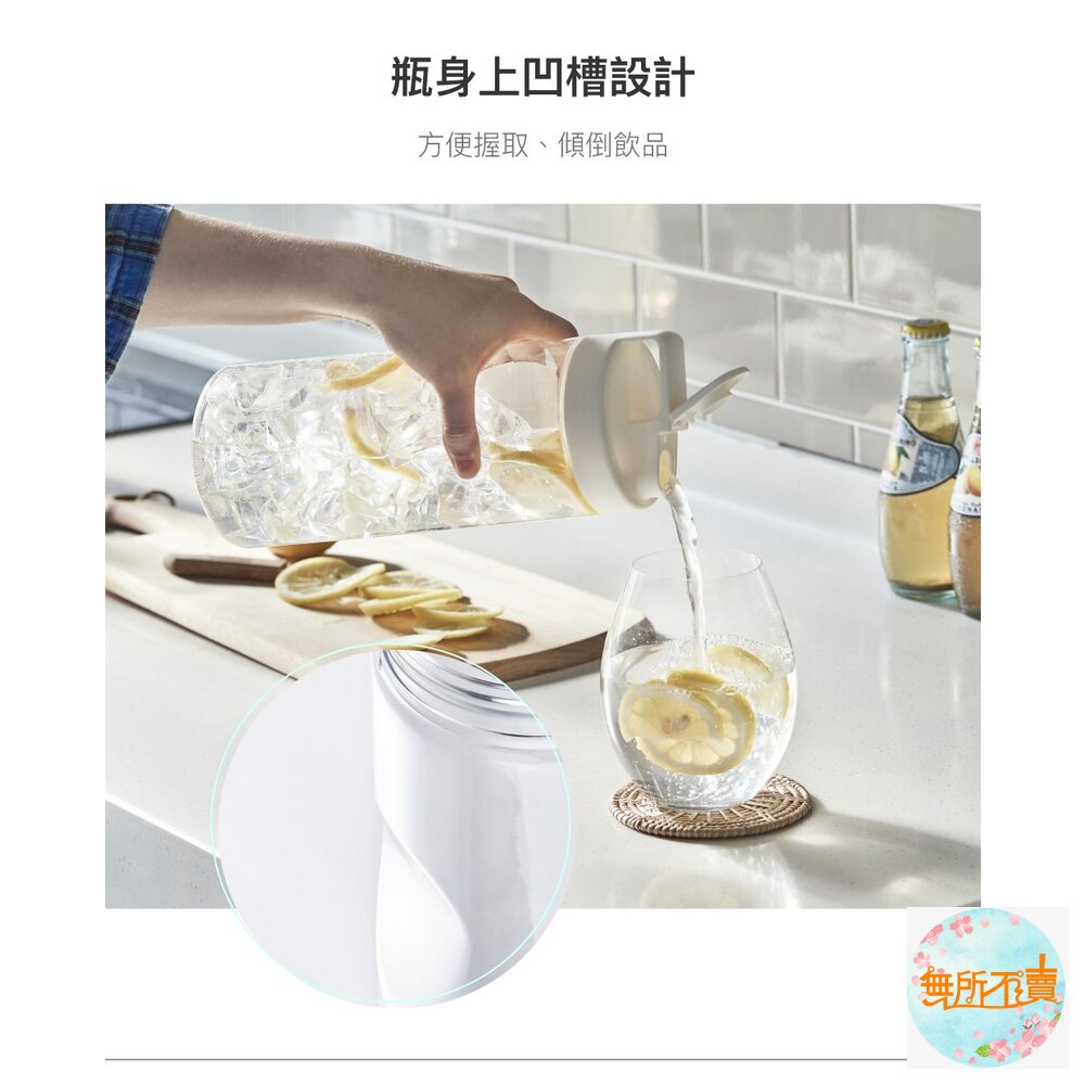 樂扣樂扣 輕鬆手提PET冷水壺1.2L 綠/白/粉 (HAP813)-圖片-5