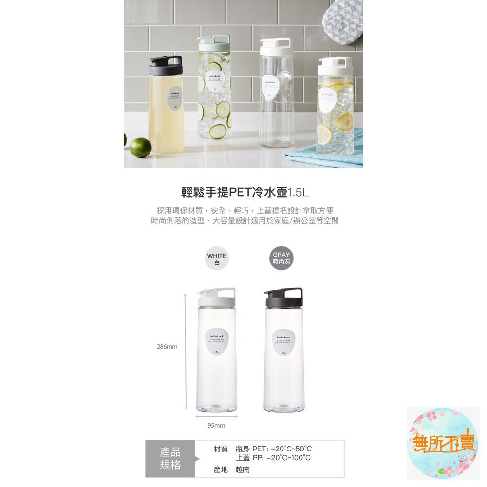 樂扣樂扣 輕鬆手提PET冷水壺1.5L (HAP814)-圖片-2