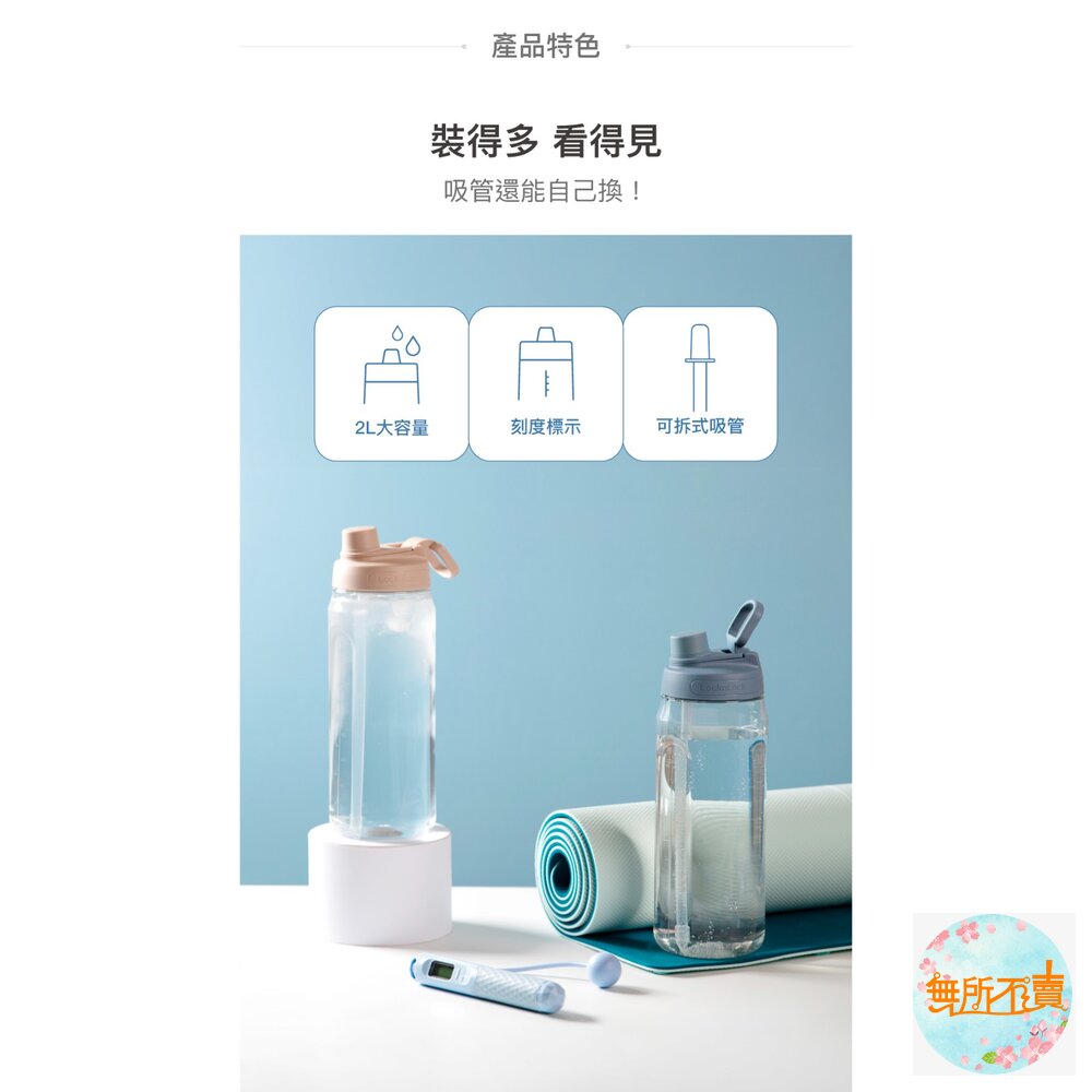 樂扣樂扣大容量豪飲冷水壺2.0L(附吸管)/莫蘭迪藍(HAP942SMBLU)/米灰色(HAP942SLGRY)/淡莫粉-圖片-5