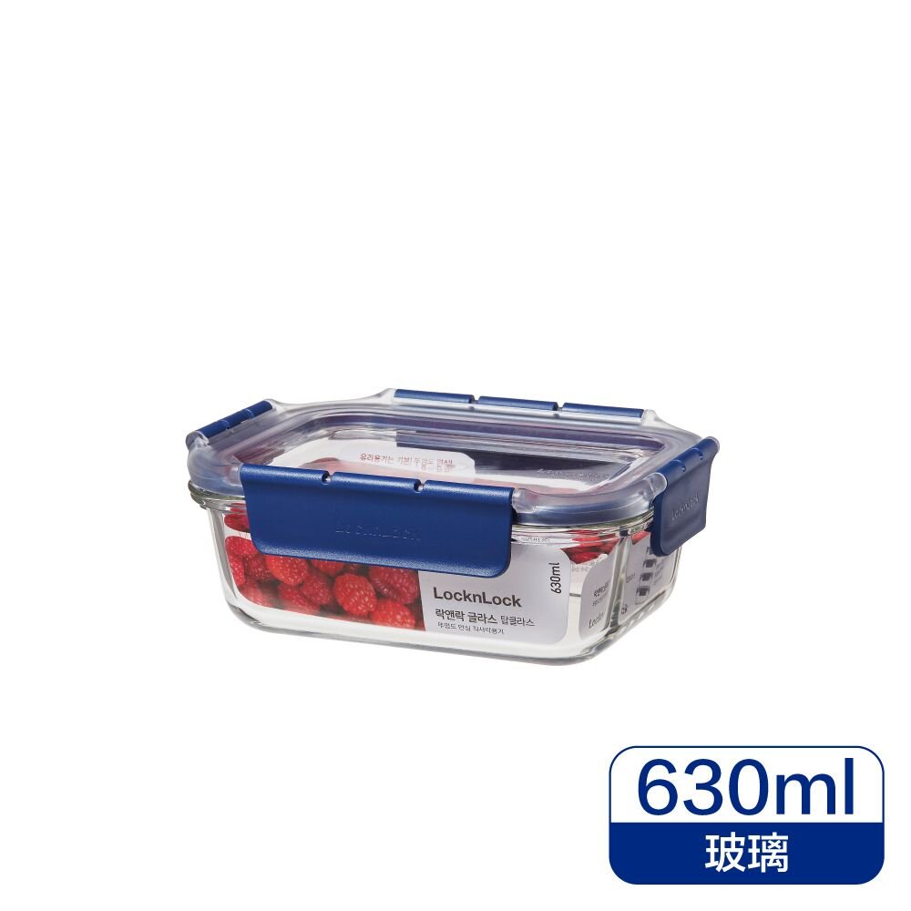 LOCK-LBG428-樂扣樂扣 頂級透明耐熱玻璃保鮮盒 630ML 長方形 (LBG428)