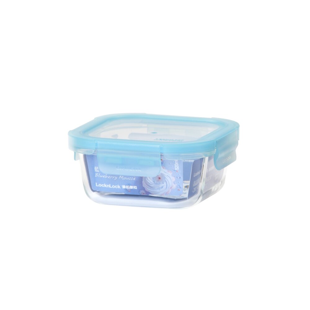 LOCK-LLG247BLU-樂扣 玻璃保鮮盒520ml LLG247BLU
