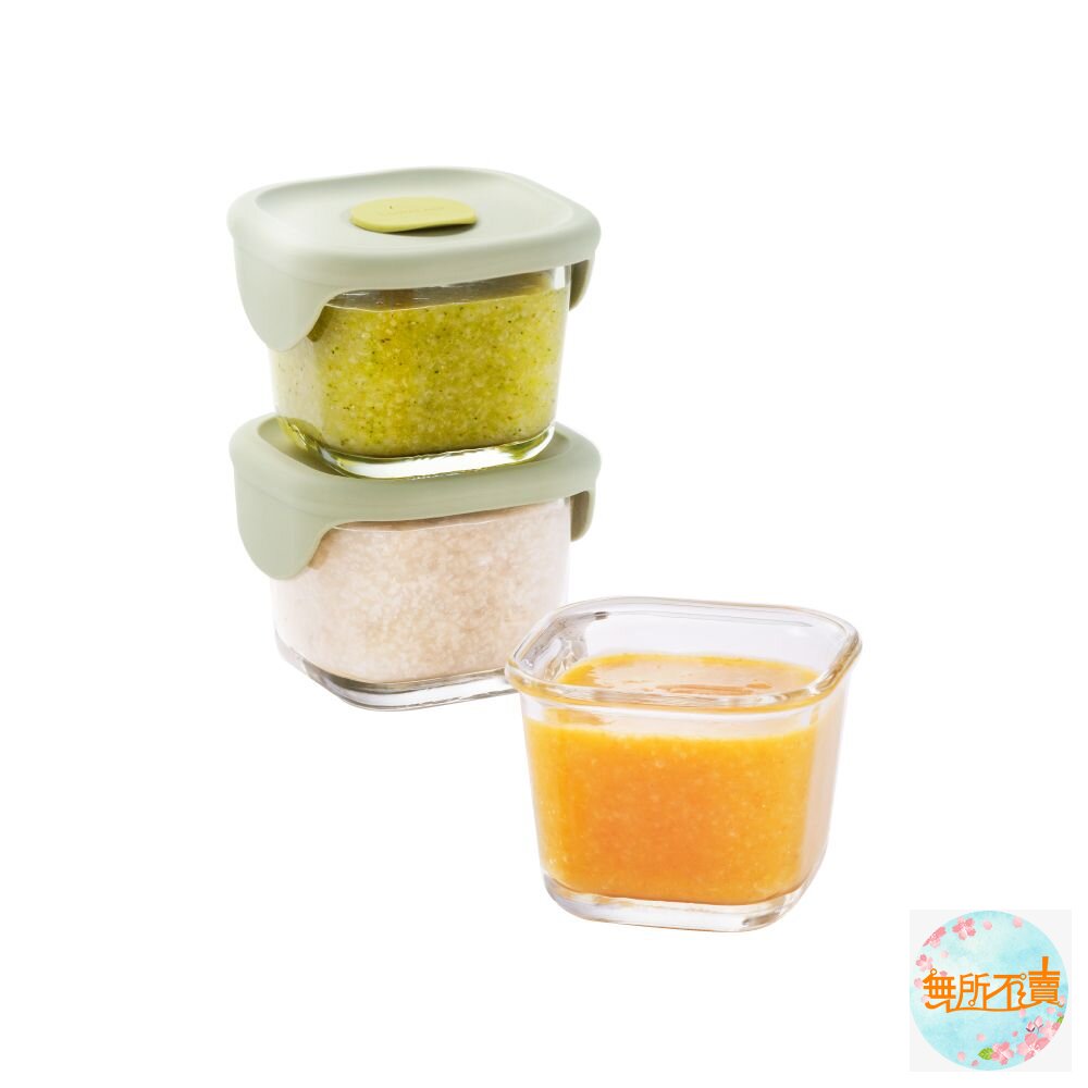 樂扣樂扣 寶寶副食品玻璃調理盒3入LLG508S3 圓形/方形/灰粉色/淡紫色/薄荷綠-圖片-2