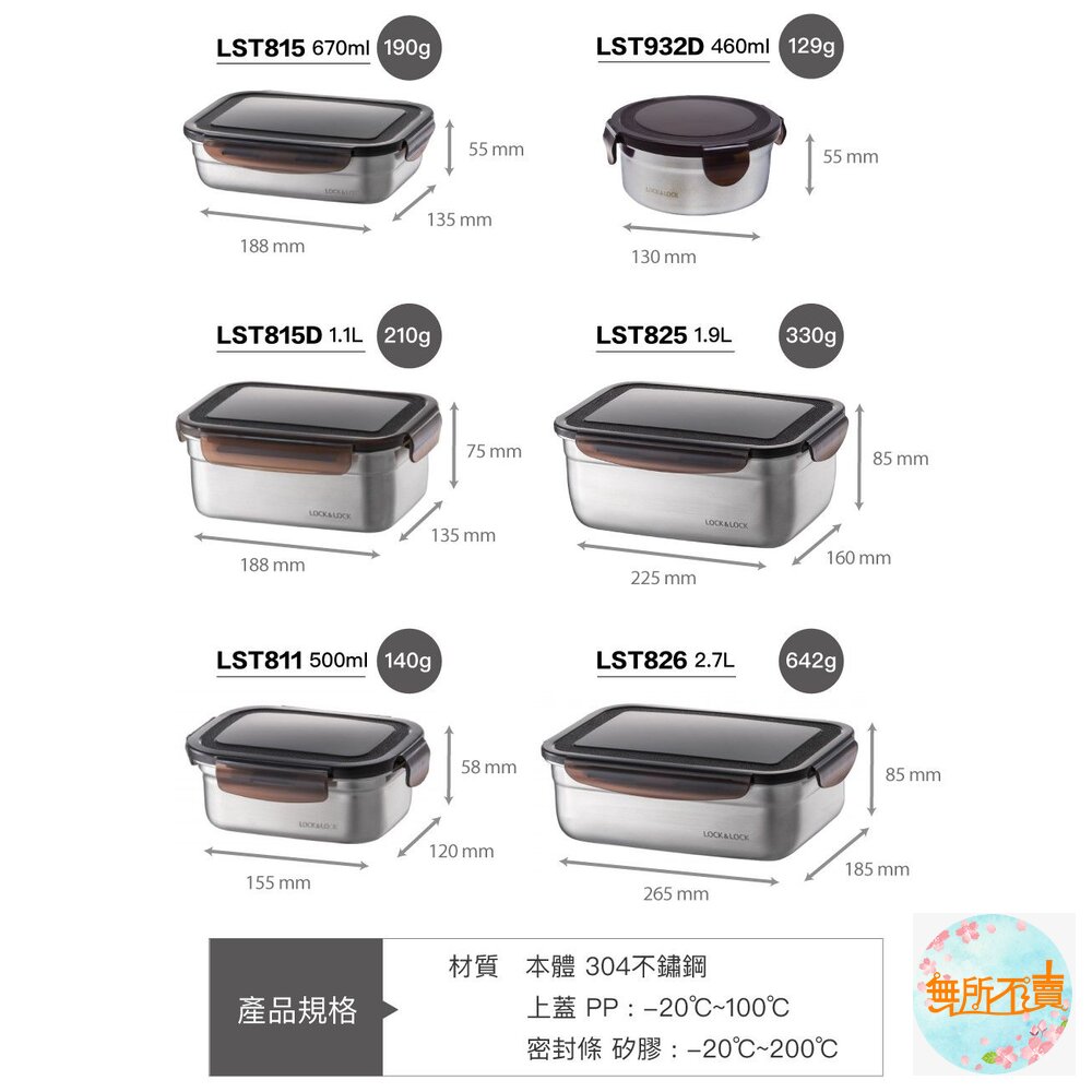 樂扣 不鏽鋼保鮮盒 圓形 460ml (LST932D)-圖片-2