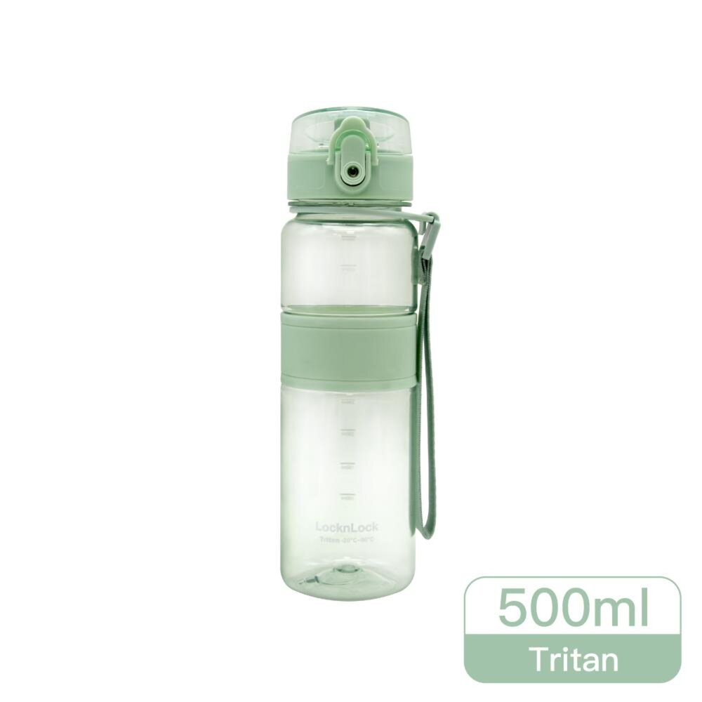 LOCK_ABF531-樂扣樂扣Tritan優質彈蓋提帶水壺500ml/奶茶色/淡莫綠