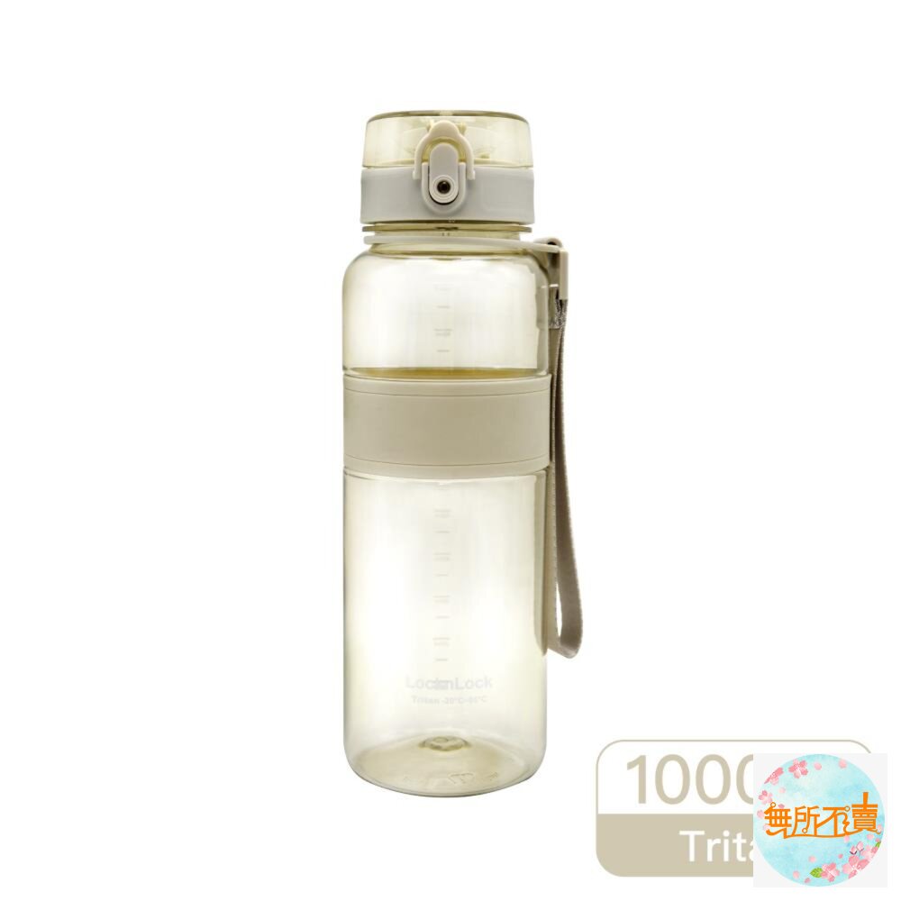 樂扣樂扣Tritan優質彈蓋提帶水壺1000ml/迷霧灰/雲彩藍-圖片-2
