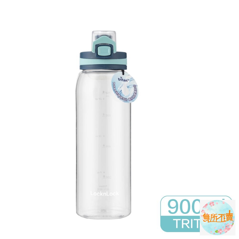 樂扣 時尚彈蓋水壺 900ml 藍/粉 (ABF686)-圖片-1