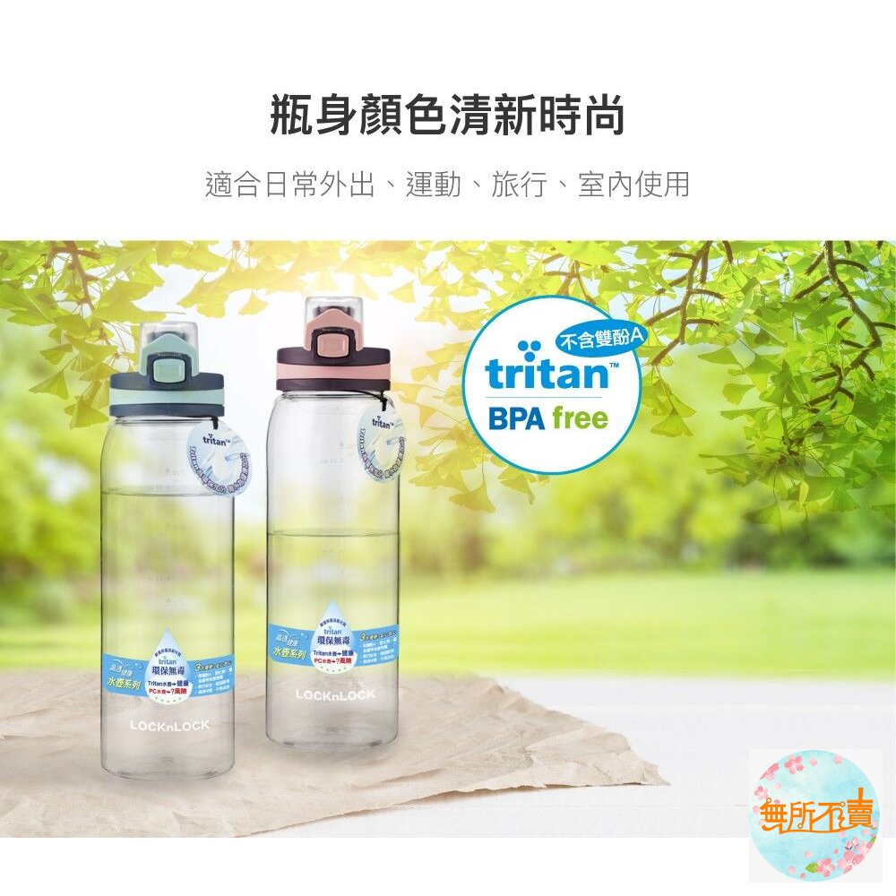 樂扣 時尚彈蓋水壺 900ml 藍/粉 (ABF686)-圖片-6